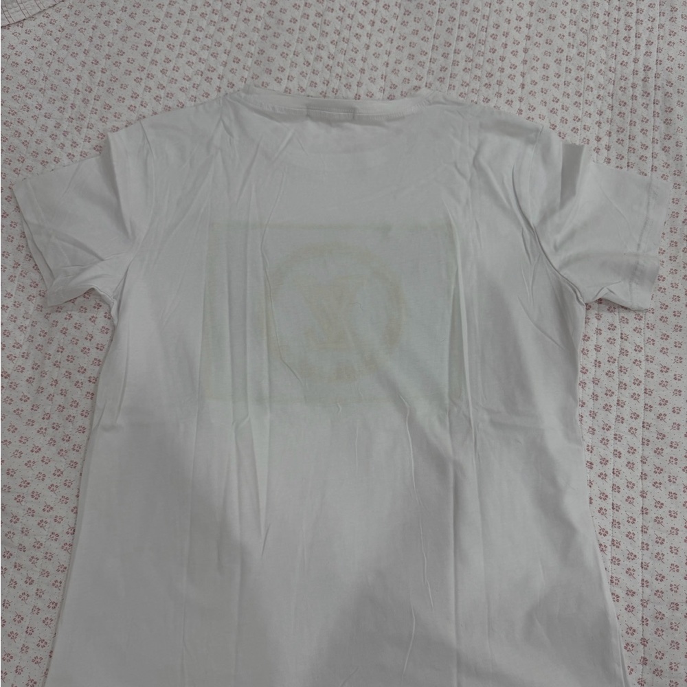 “L V” Tee with Navy and Yellow Logo - Picture 4 of 4